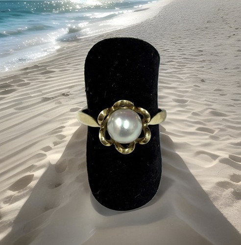 585 14kt gold ring - 585/-, perle