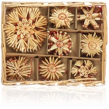 36x Strohsterne im Mix-Set -