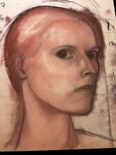 GROSSER KREIDEZEICHNUNG ZEICHNUNG AUF PAPIER PORTRAIT FRAU 42x59cm STUDIE