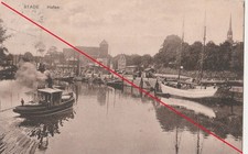 Ak Stade Hafen mit Segelschiff und Dampfschlepper 1927