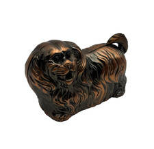 Vintage Gas-Feuerzeug Hund Figur – Metalloptik Kupfer, 12 cm