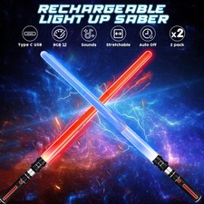 2x 2 in 1 Laserschwert Kinder