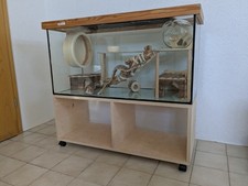 Terrarium Glas für Mäuse  oder Kleinnager, mit Gitterabdeckung und Unterschrank