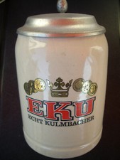 0,5 L Bierkrug mit Zinndeckel Brauerei EKU ECHT KULMBACHER