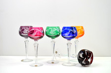 6 Weinrömer Lausitzer Kristall Vogel Fasan Überfang Bleikristall Glas 9503