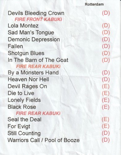 Super selten volbeat setlist - selten,