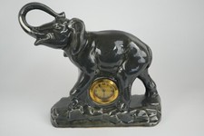 Tischuhr / Kaminuhr - Elefant aus Keramik - Funktionsfähig