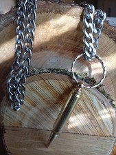 Dekopatrone mit Edelstahl Halskette oder Lederband 5,56x45 Nato bzw. 223 Rem.