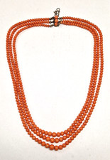 Korallenkette 3reihig vintage