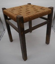 Hocker mit Sisal Geflecht  60er / 70er Vintage - H 45 cm / B 36,5 x 36,5 cm