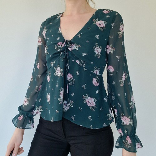 Chiffonbluse 36 s - gr, bluse
