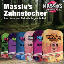 Massiv’s Zahnstocher mit Geschmack | Aromatische Toothpicks | Vegan & Zuckerfrei