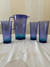Tupperware  Eleganzia-Set: Blaue Lagune, Kanne  2,1 L mit 4 Longdrinkbechern -