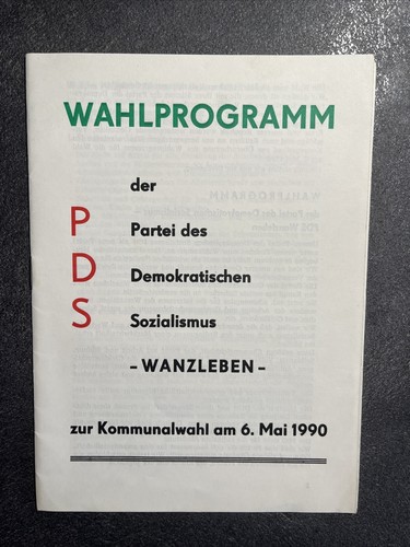 Wahlprogramm pds ddr - pds, |