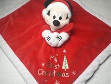 Mickey Mouse Maus rot Kuscheltuch Schmusetuch Disney Baby My First Christmas