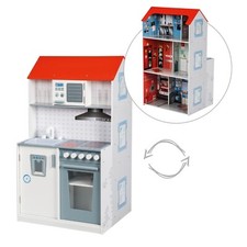 Roba Kids 2in1 wendbares Puppenhaus & Kinderküche in einem TOP