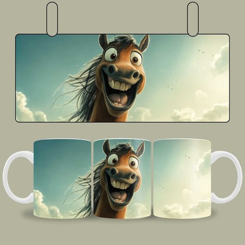 Kaffeetasse lustiges pferd - lustiges,