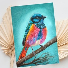 Vogel Aquarellbild Original,  Vogel Bild,  handgemalte Kunst, Wasserfarbenkunst