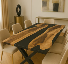 Black Epoxy River Dining Table
