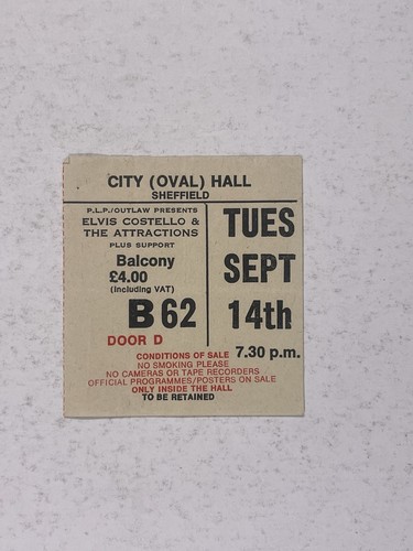 Elvis costello concert ticket - elvis,