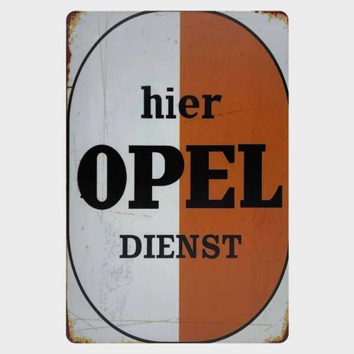 Blechschild opel dienst - opel,