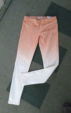 Jeans skinny Hose batik sommer hose VERO MODA Weiß mit Apricot W 29 L 32 M 38-40