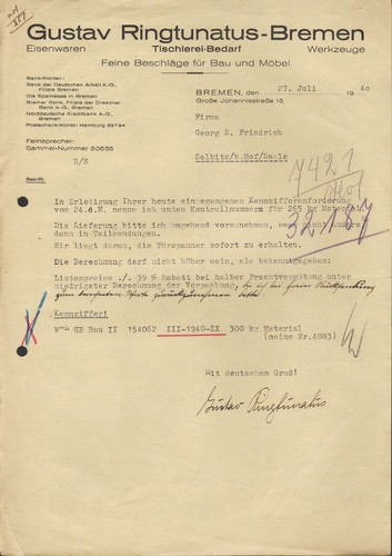 Bremen brief 1940 - bremen,,