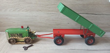 RAR Gescha Raupenschlepper Traktor mit Anhänger Blech Gummiketten Schlüssel