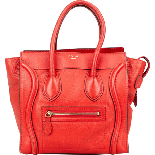 Céline red grained leather - grained,