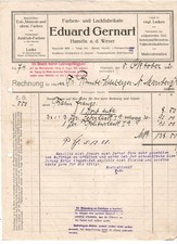 A.) K1 Alte Rechnung E. Gernart Hameln Farben & Lackfabrik 1921