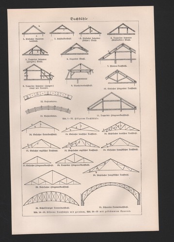 Lithografie 1925 dachstühle - 1925:,