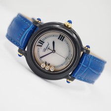 CHOPARD DAMENARMBANDUHR BE HAPPY KUNSTSTOFF/GOLD BRILLANTBESATZ LIMITED EDITION