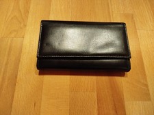 Geldbörse Portemonnaie Damen schwarz Leder 18cm lang, 10cm breit, NEU