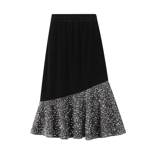 Damen pailletten samt fishtail - damen,