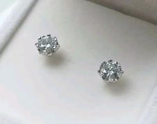 Exquisite 1.04 ct !! SOLITAIRE  DIAMANT OHRSTECKER 585er Weißgold  1.288g 