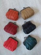 Kleine Damen Geld-Knipsbörse Klippverschluss Knipsbörse + Echt Leder + B +2