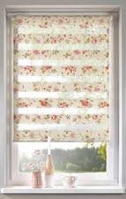 Klemmfix Doppelrollo Klemmrollo Duo Easyfix Rollo Blümchen rosa ab 40 cm 