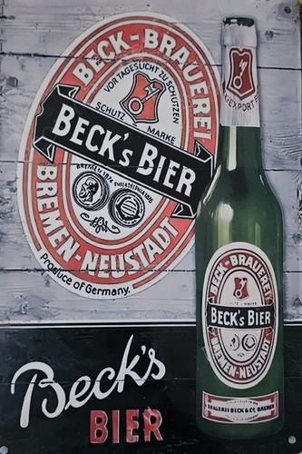 Blechschild becks bier schild - becks,