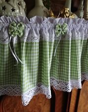 Scheibengardinen Grün Weiß Karo Landhaus Shabby  Farbauswahl Maßanfertigung