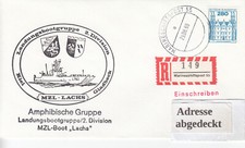 L 762 Landungsboot LACHS  , Bundesmarine, Schiffspost, Beleg mit MSP55-1988