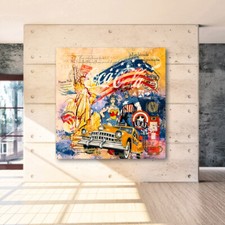 Acrylglas Wandbild USA Pop Art