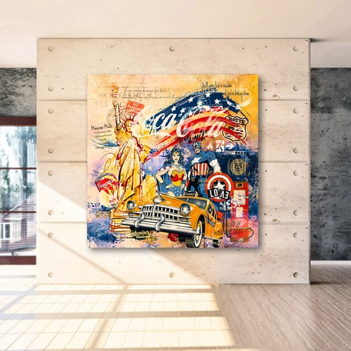 Acrylglas wandbild usa pop art - acrylglas,