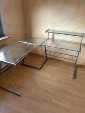 PC-Tisch Computertisch Tisch Glas Scheibtisch Winkel -Kombination
