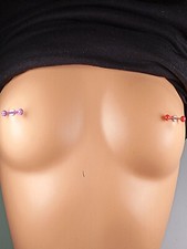 7 Stück Zungen Piercing flexibel Stab Acryl Bunt Nabel Anhänger Ohr Augenbrauen