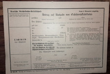 Deutsche Reichsbahn-Gesellschaft "Antrag auf Ausgabe von Schülerrückfahrkarten"