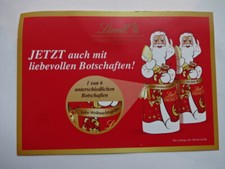 Grußkarte / Von Lindt / Weihnachten / Jetzt auch mit Botschaften ! - 15  10,5 cm