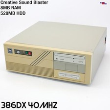 RETRO 80386 386 DX 40MHZ COMPUTER PC WINDOWS 3.1 MS-DOS CREATIVE SOUND BLASTER