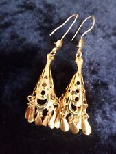 Orientalische Ohrringe aus Ägypten, neu, 18 Karat vergoldet, Länge ca. 6 cm,  6g