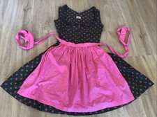Almsach Dirndl mit Schürze Gr. 36, S grün, rosa mit Rosen Tracht !!!