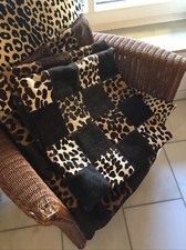 4 Kissenbezüge  Kuhfell bedruckt Leoparden Muster 40 X 40 Cm